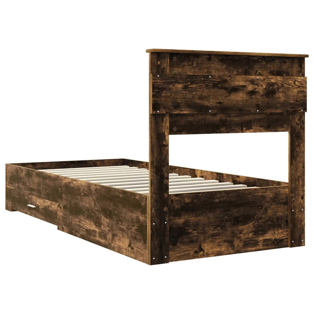 Struttura del letto Rovere fumé 100 x 200 cm Legno multistrato 3410023