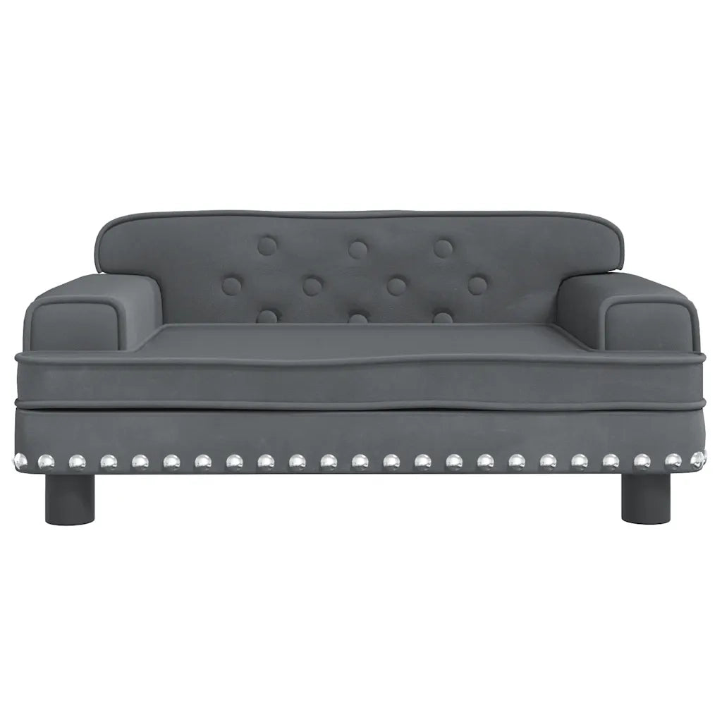 Divano per Bambini-Sofa-Divanetto Grigio Scuro 70x45x30 cm in Velluto