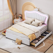 letto imbottito pelle sintetica bianco 140 x 200 cm