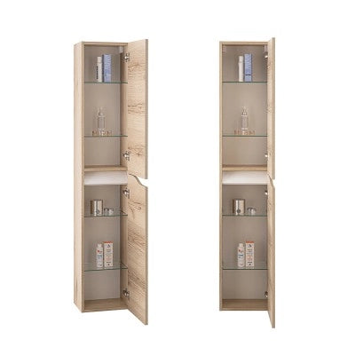 Colonna bagno sospesa 160 cm quercia e bianco Sumya