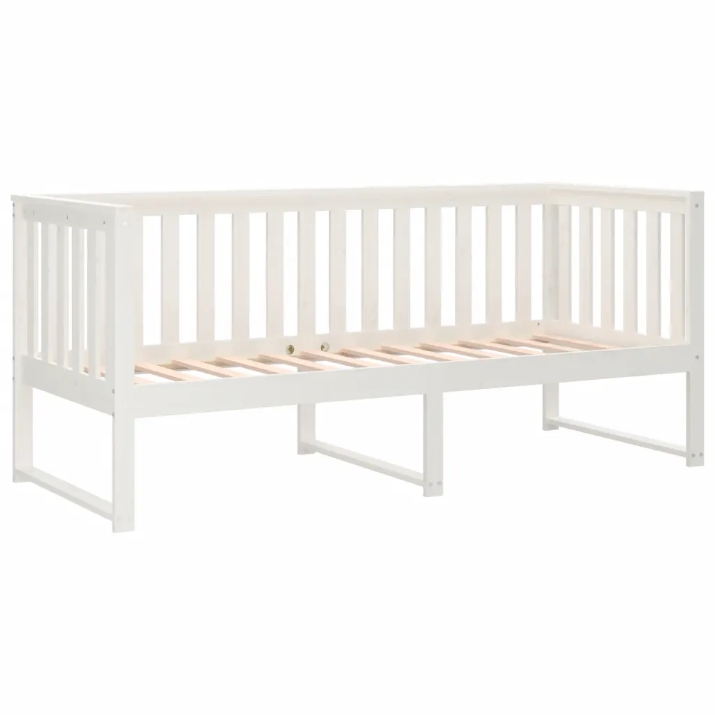 Letto singolo | Letto per adulti | Dormeuse senza Materasso Bianca 80x200 cm Legno Massello Pino