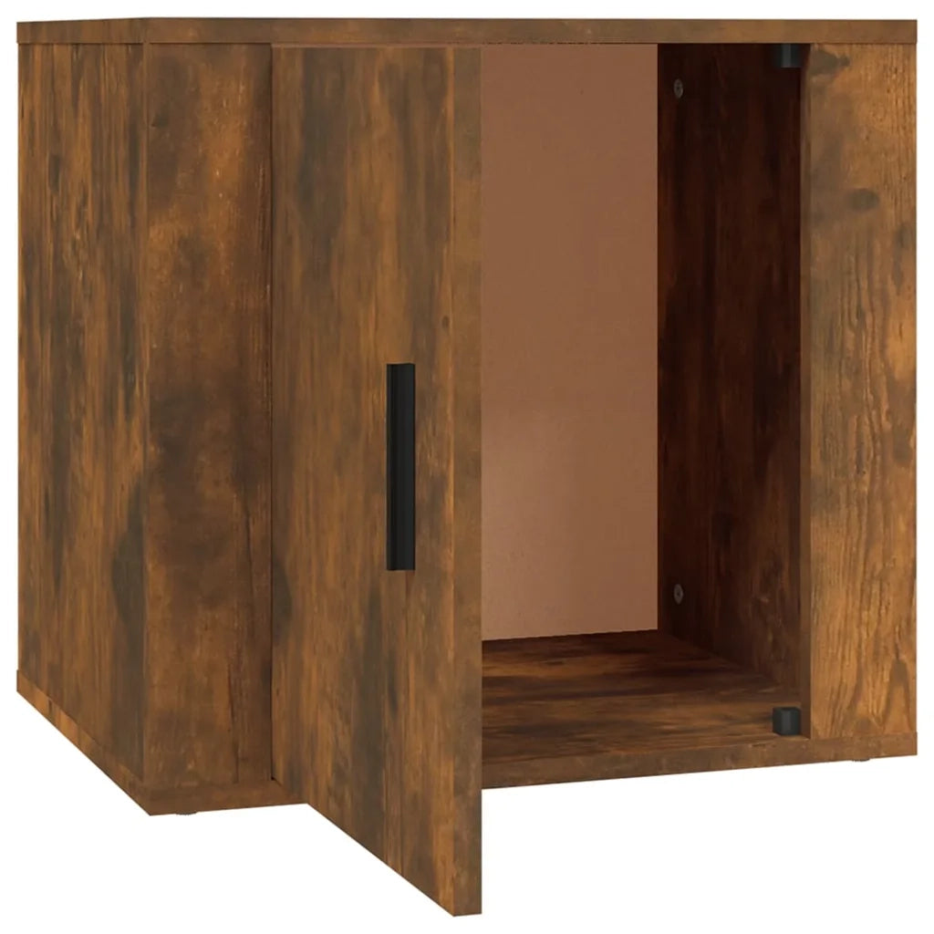 Set di 2 Comodini | Armadio da Notte | Mobiletto da notte Rovere Fumo 50x39x47 cm