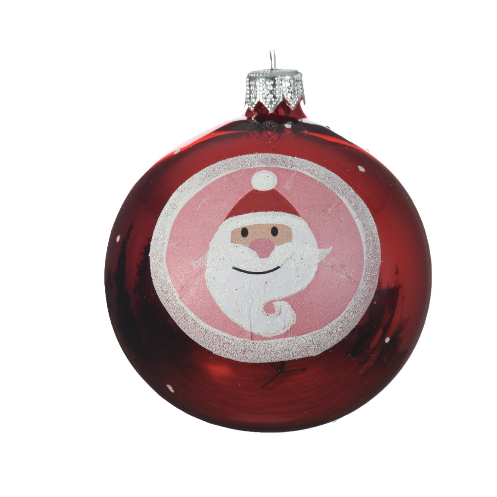 Pallina di natale in vetro rosso 8 cm