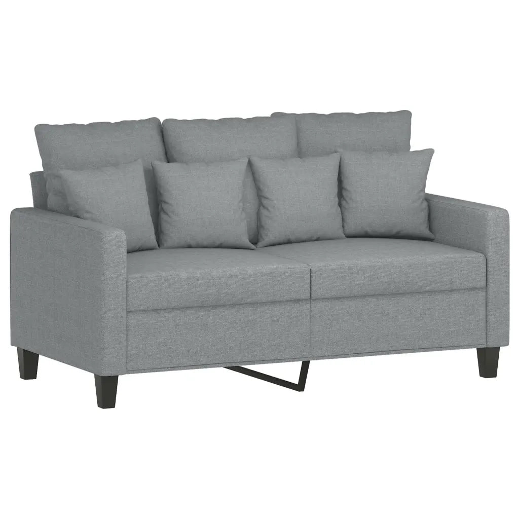 Set di Divani 2 pz con Cuscini Grigio Chiaro in Tessuto 3201648