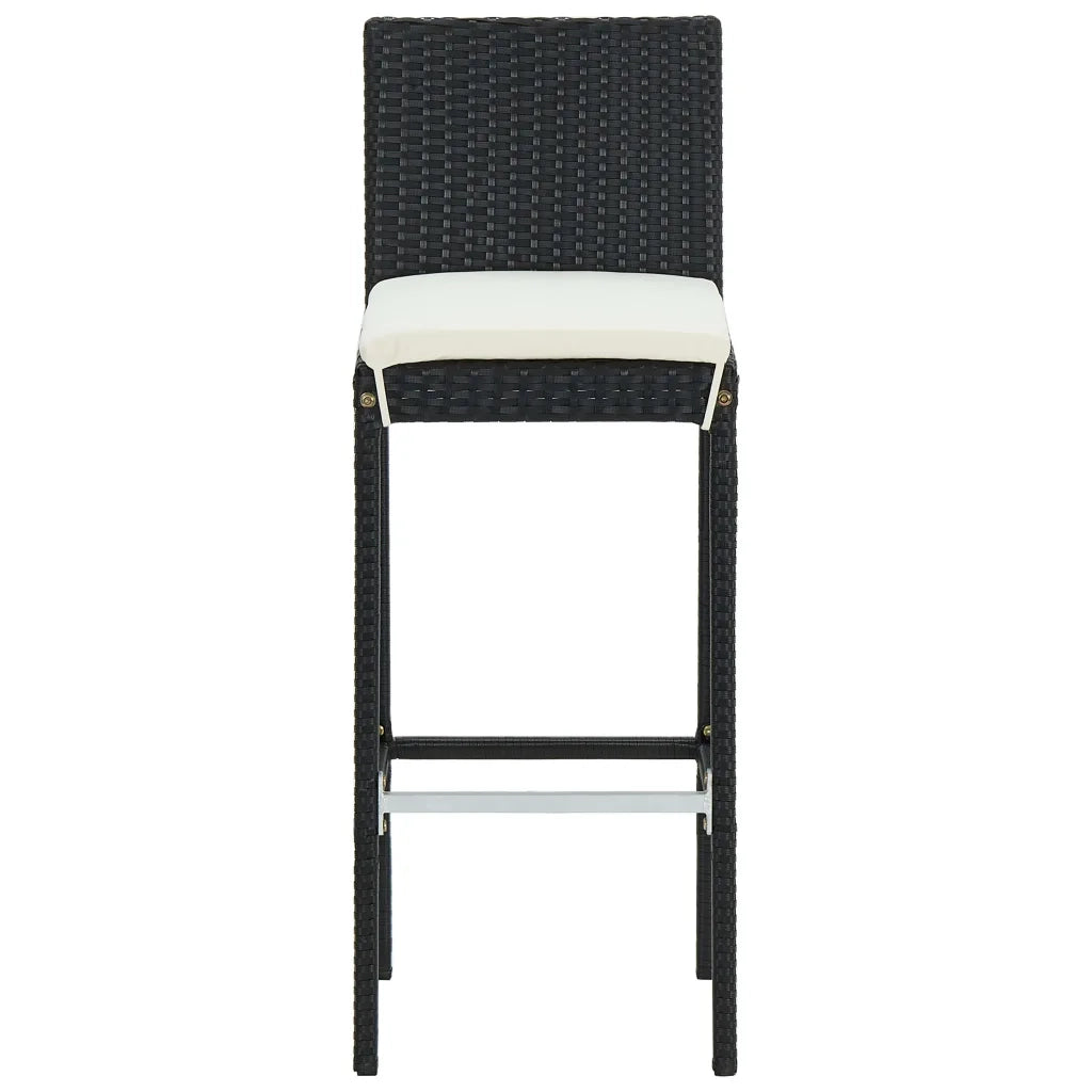 Set da Bar da Giardino 5 pz con Cuscini in Polyrattan Nero 3064858