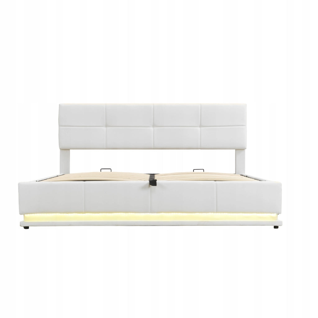Letto imbottito - Xylo - 180x200 - LED idraulico bianco