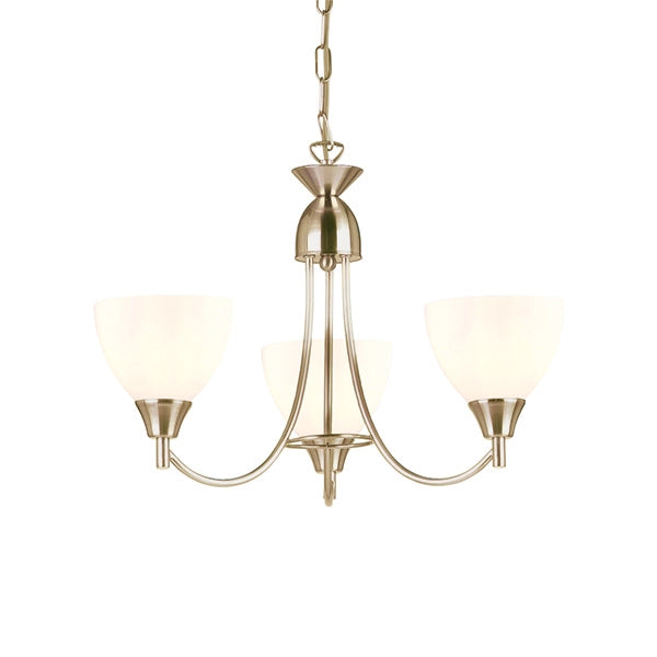 Sospensione classica Alton cromo satinato opalina 3xE14