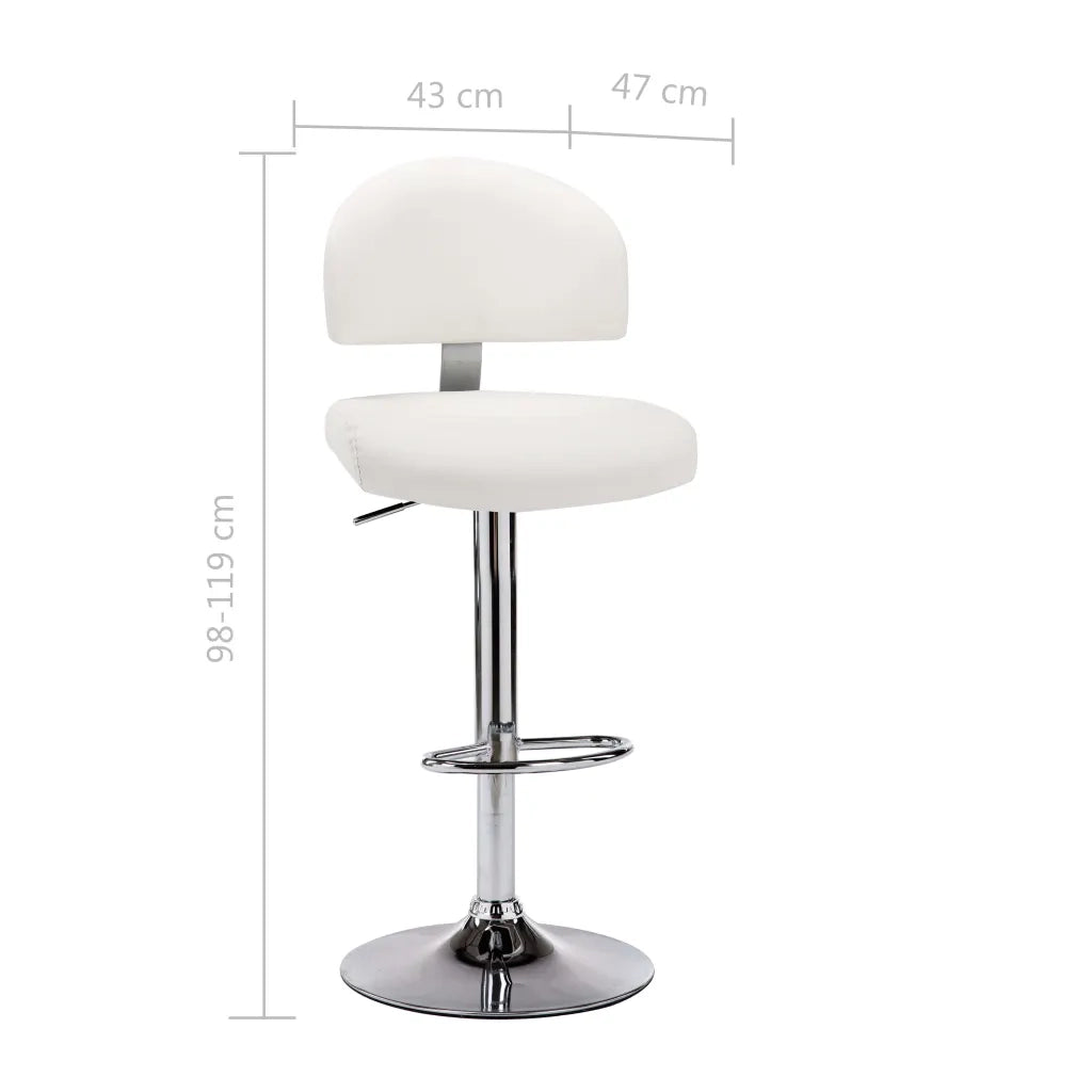 Sgabelli da Bar 2 pz Bianchi in Similpelle 249657