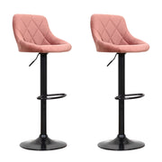 Set di 2 sgabelli da bar in velluto rosa ROBIN