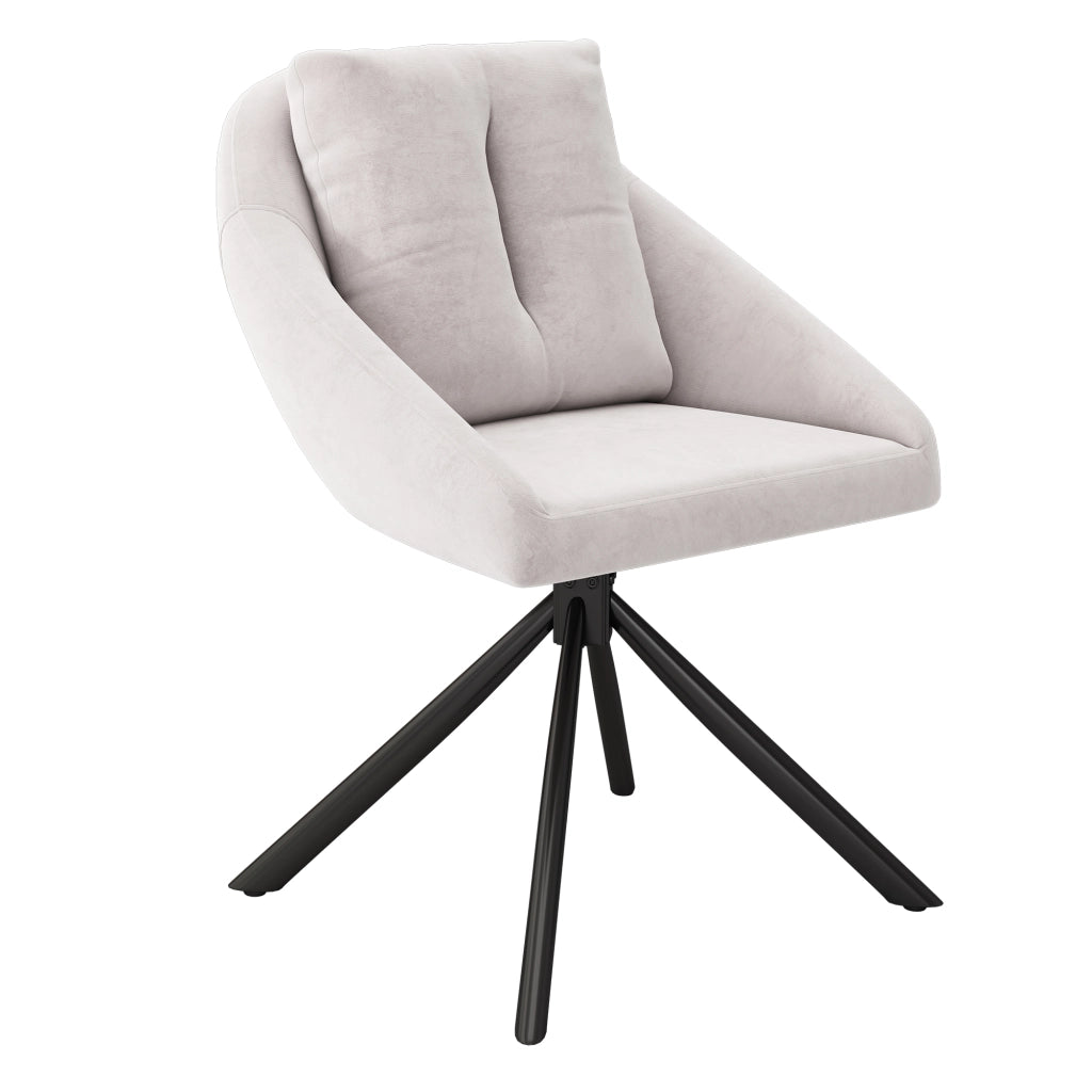 Sedia da Pranzo Girevole Imbottita in Velluto ¨C MINIMAL ¨C Beige, Set 4 Pezzi