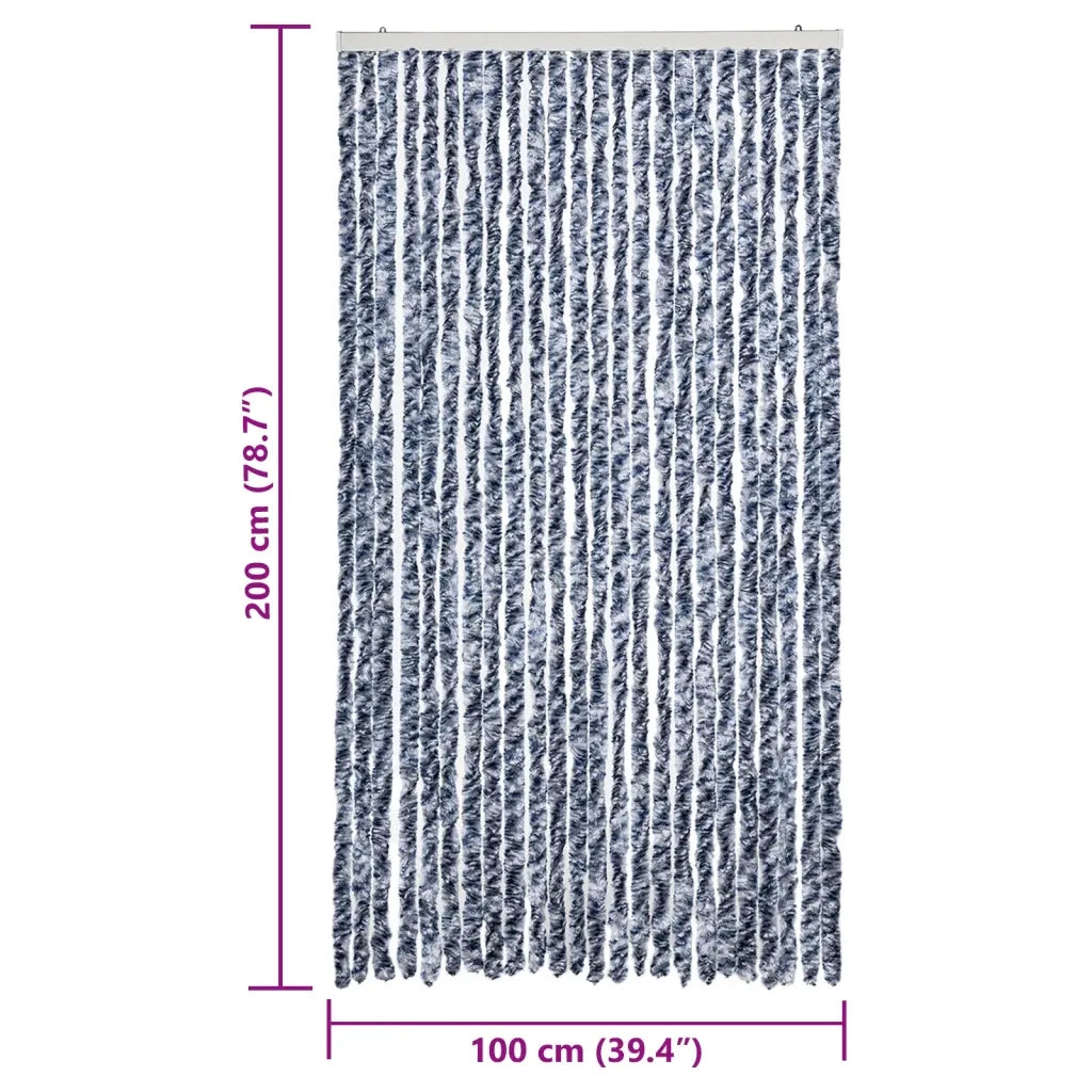 Tenda Antimosche Blu e Bianca 100x200 cm in Ciniglia CFW3010952