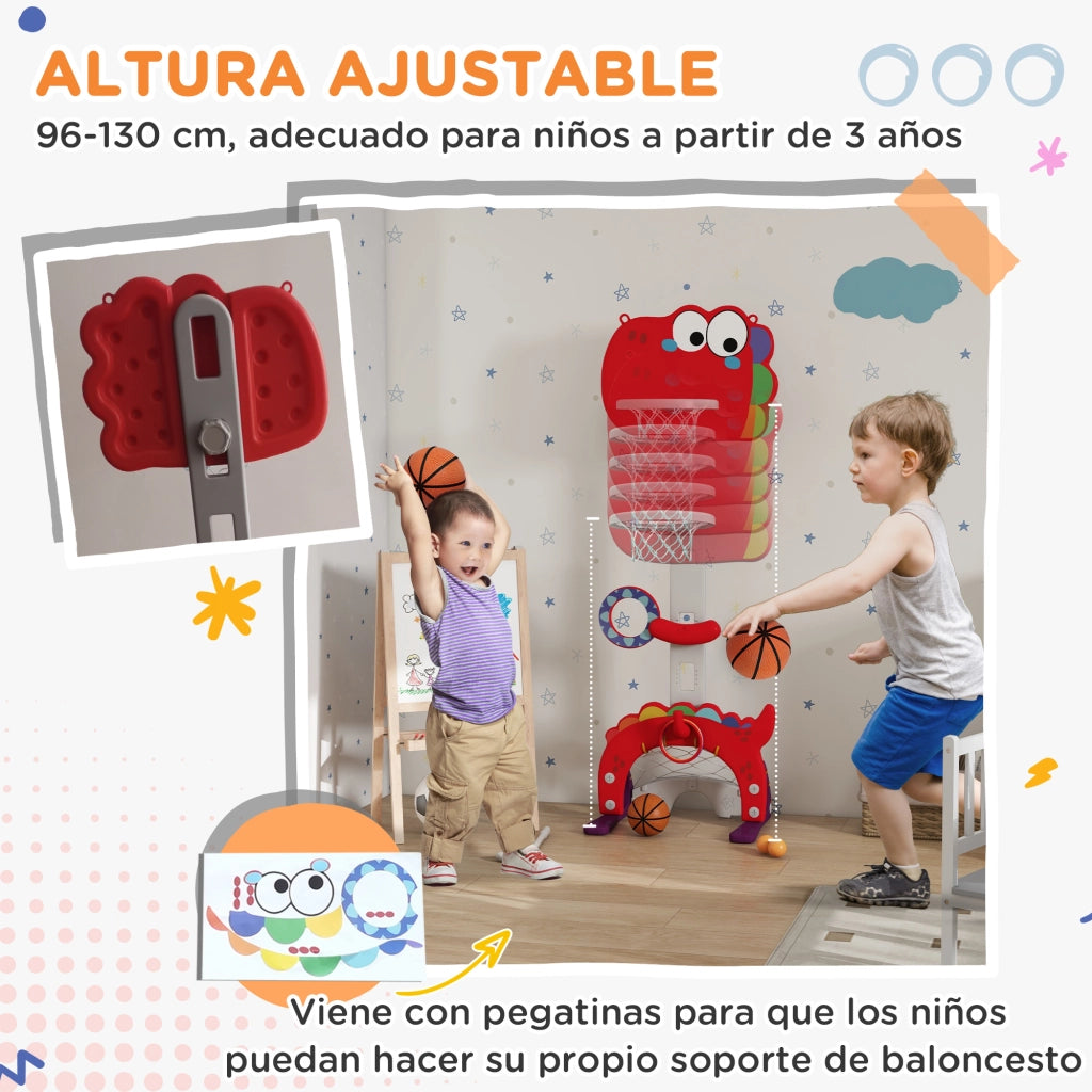 Canestro Basket Bambini Altezza Regolabile con Palla ¨C zephmum ¨C Rosso