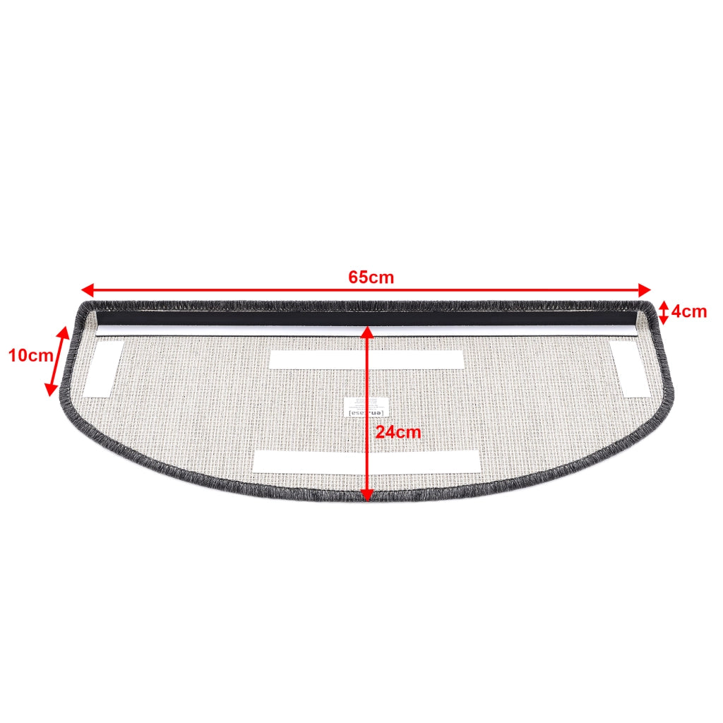 Set da 15 Tappeti Coprigradini per Scale Interne - Mezzaluna - Grigio Scuro [en.casa]
