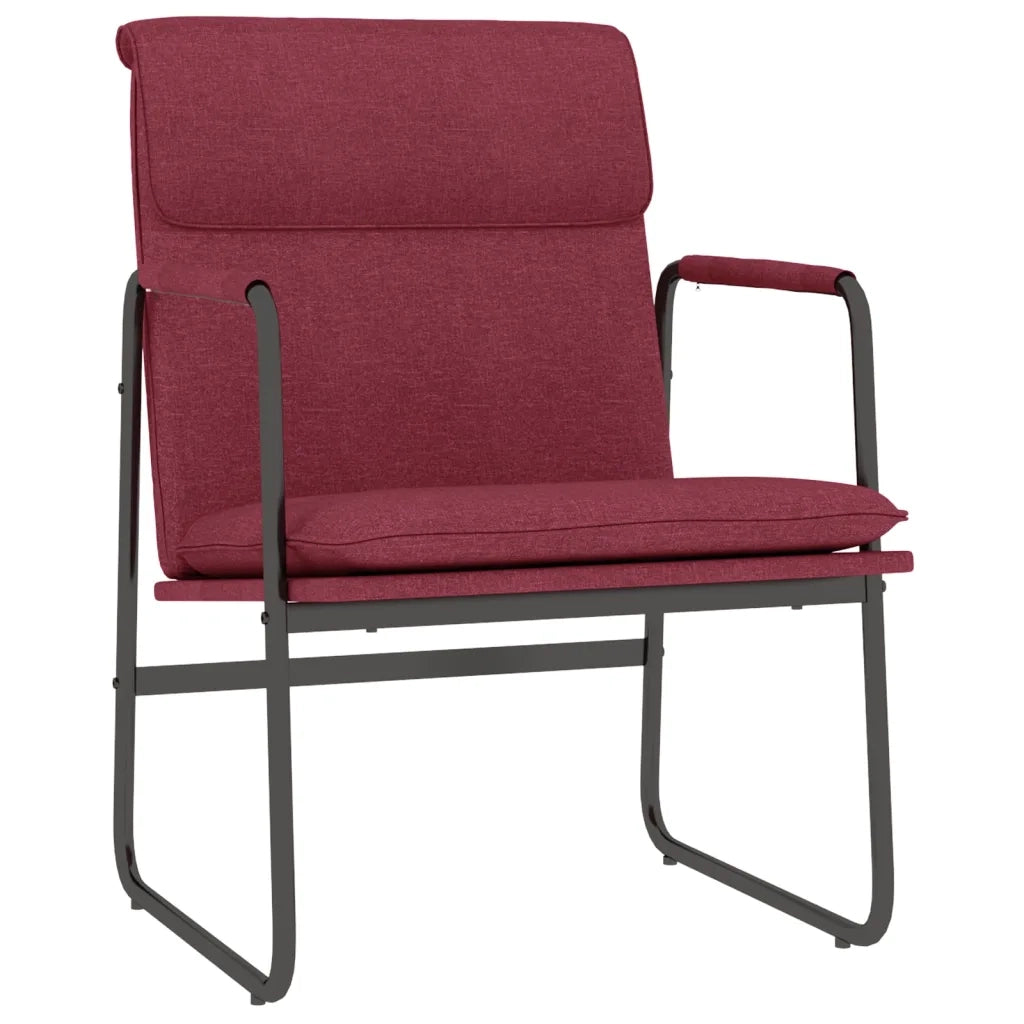 Sedia Lounge Rosso Vino 55x64x80 cm in Tessuto 351345