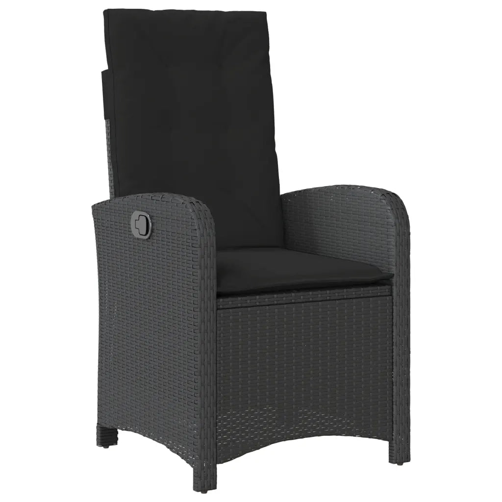 Set da Bistrò 3 pz con Cuscini Nero in Polyrattan 365177