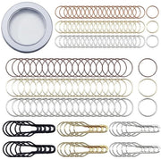 Set di aghi per maglia e tessuto - 180 pezzi - Anelli di connessione in rame - Aghi per brochure - Progetti di maglia e tessuto - Colori misti - 12 mm e 8 mm - Materiali per maglia