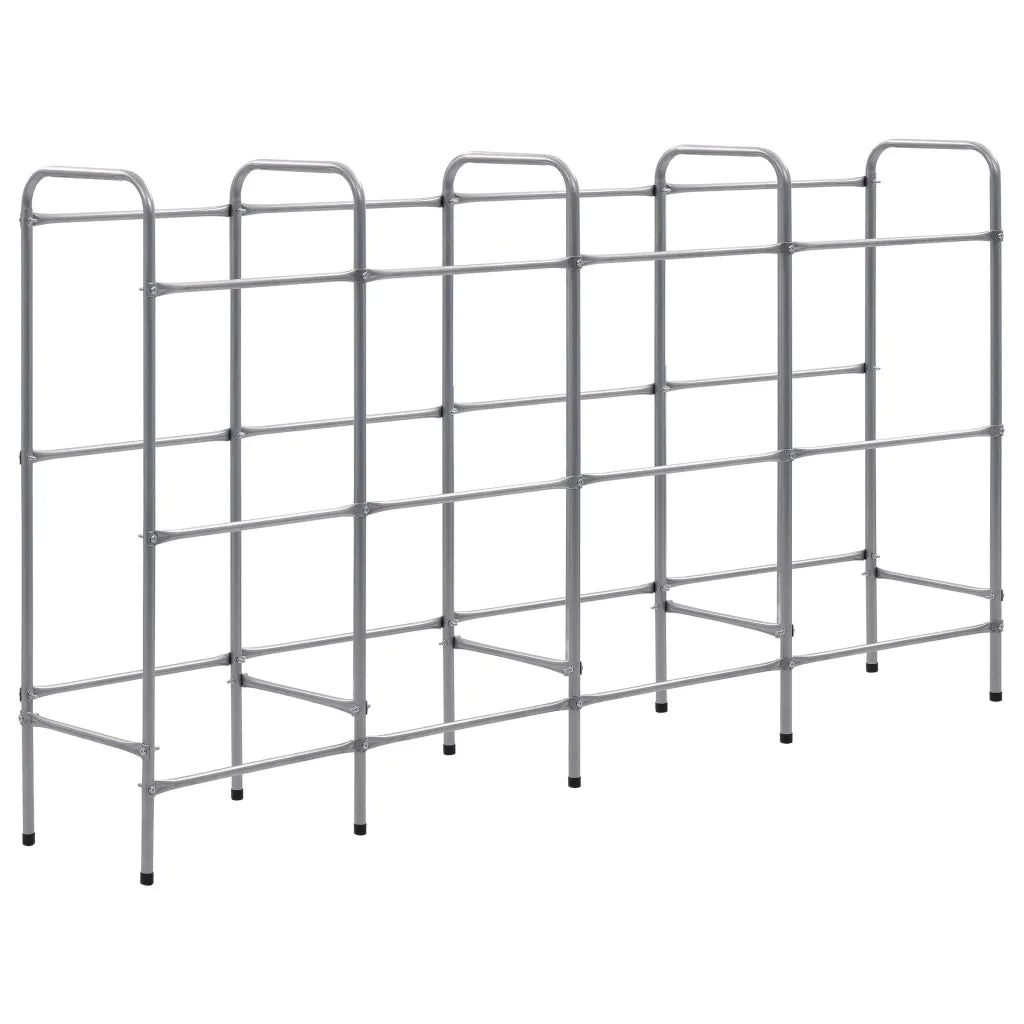 Supporto con Ripiani per 12 Casse Argento 190x33x116 cm Acciaio 285215
