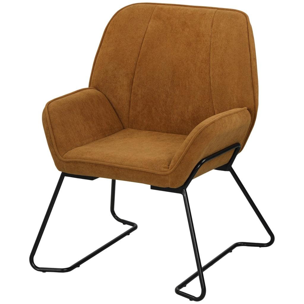 Poltrona in velluto con gambe in metallo ¨C zephmum ¨C marrone
