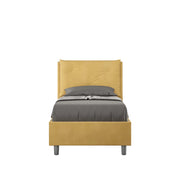 BS COM Letto singolo contenitore imbottito 90x210 microfibra ocra