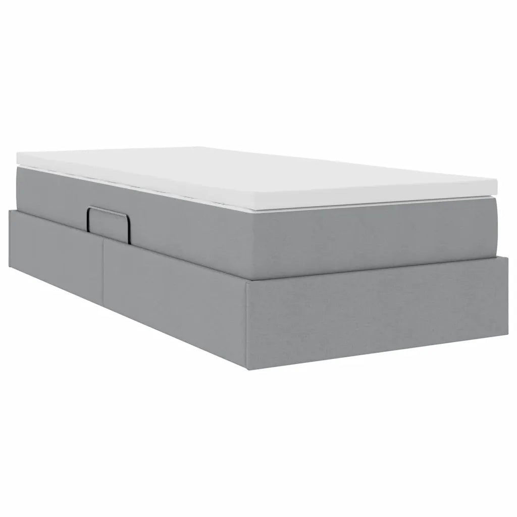 Letto con contenitore e materasso Grigio chiaro 100 x 200 cm 3370206
