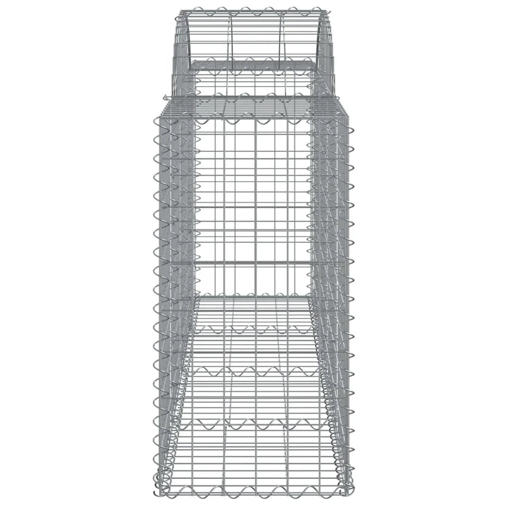Cestini gabbioni recinzione a gabbia muro di contenimento ad arco 13 pezzi 200 x 50 x 80/100 cm ferro zincato argento 02_0040383