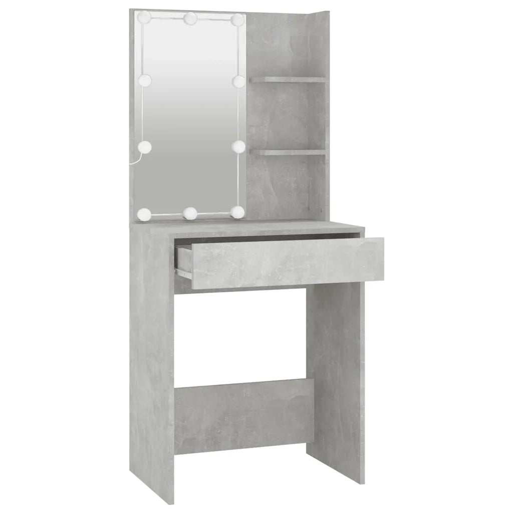 Toeletta con LED Grigio Cemento 60x40x140 cm 808832