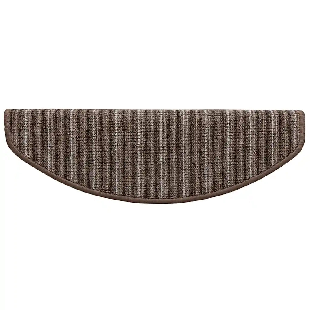 Tappetini per scale autoadesivi 15 pz | Gradini per Scale Marrone 65 x 21 x 4 cm