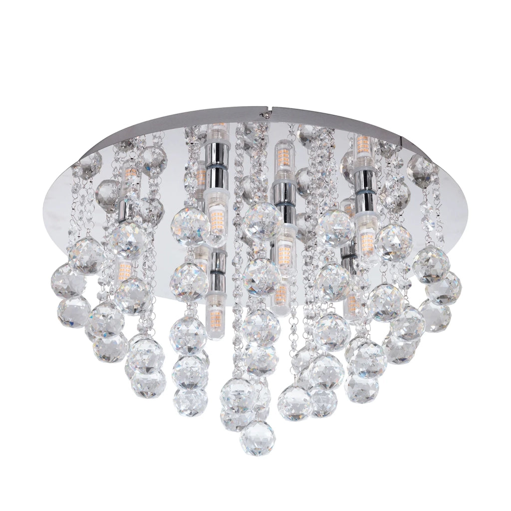 Plafoniera Moderna Almonte Acciaio Cromo 8 Luci G9 3W
