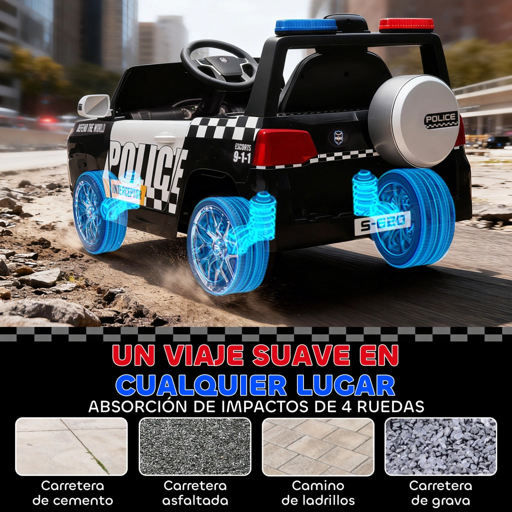 Auto Polizia Elettrica per Bambini ¨C Minimal ¨C Bianco