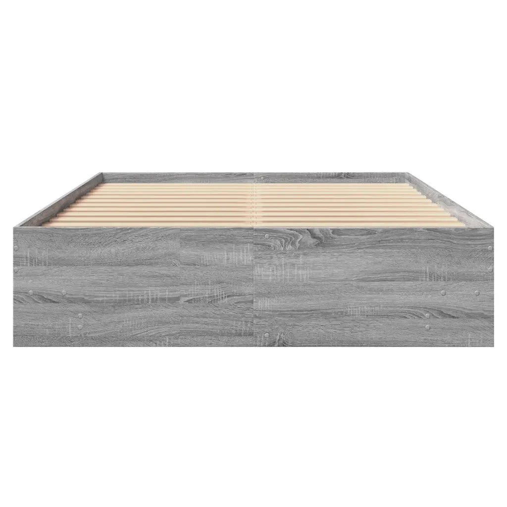 Letto matrimoniale | Letto per adulti | Giroletto Grigio Sonoma 120x200 cm in Legno Multistrato
