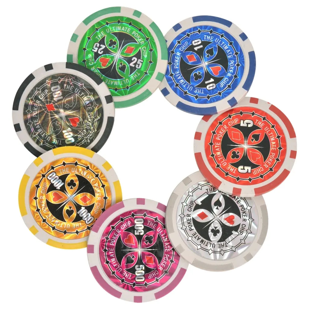 Set da Poker/Blackjack con 600 Chips Laser Alluminio CFW5333653