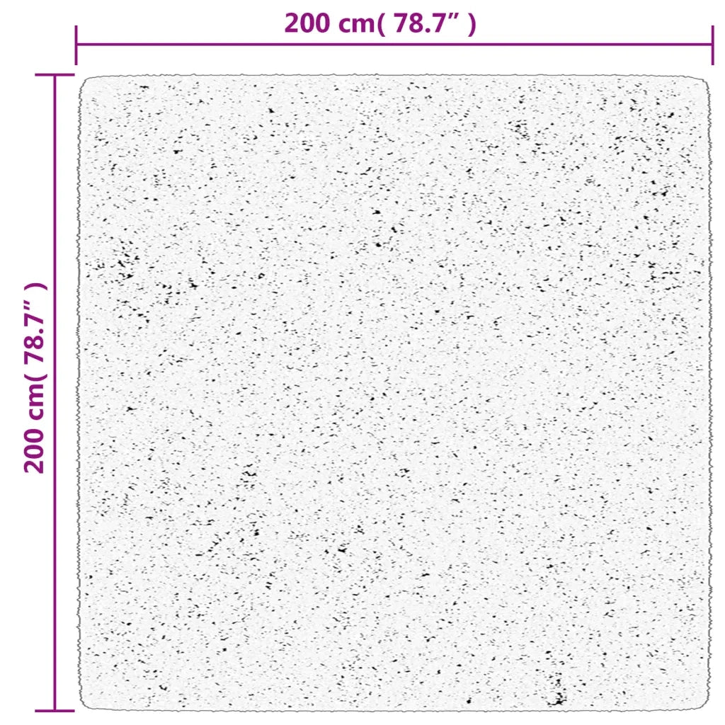 Tappeto del soggiorno | Tappeto OVIEDO a Pelo Corto Nero 200x200 cm
