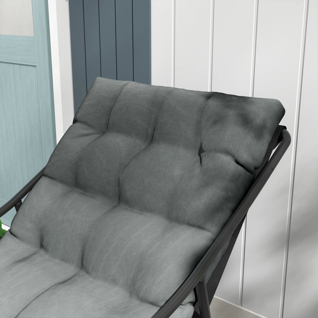 Divano da esterno imbottito ¨C Minimal ¨C Grigio/Nero 62x110x88 cm