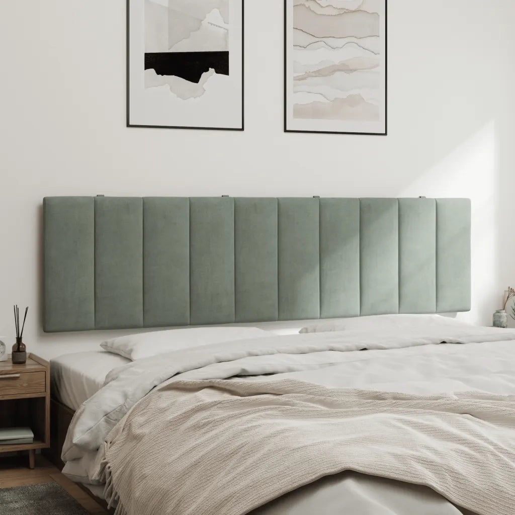 Cuscino Testiera Hanko Grigio Chiaro 180 cm in Velluto 374681