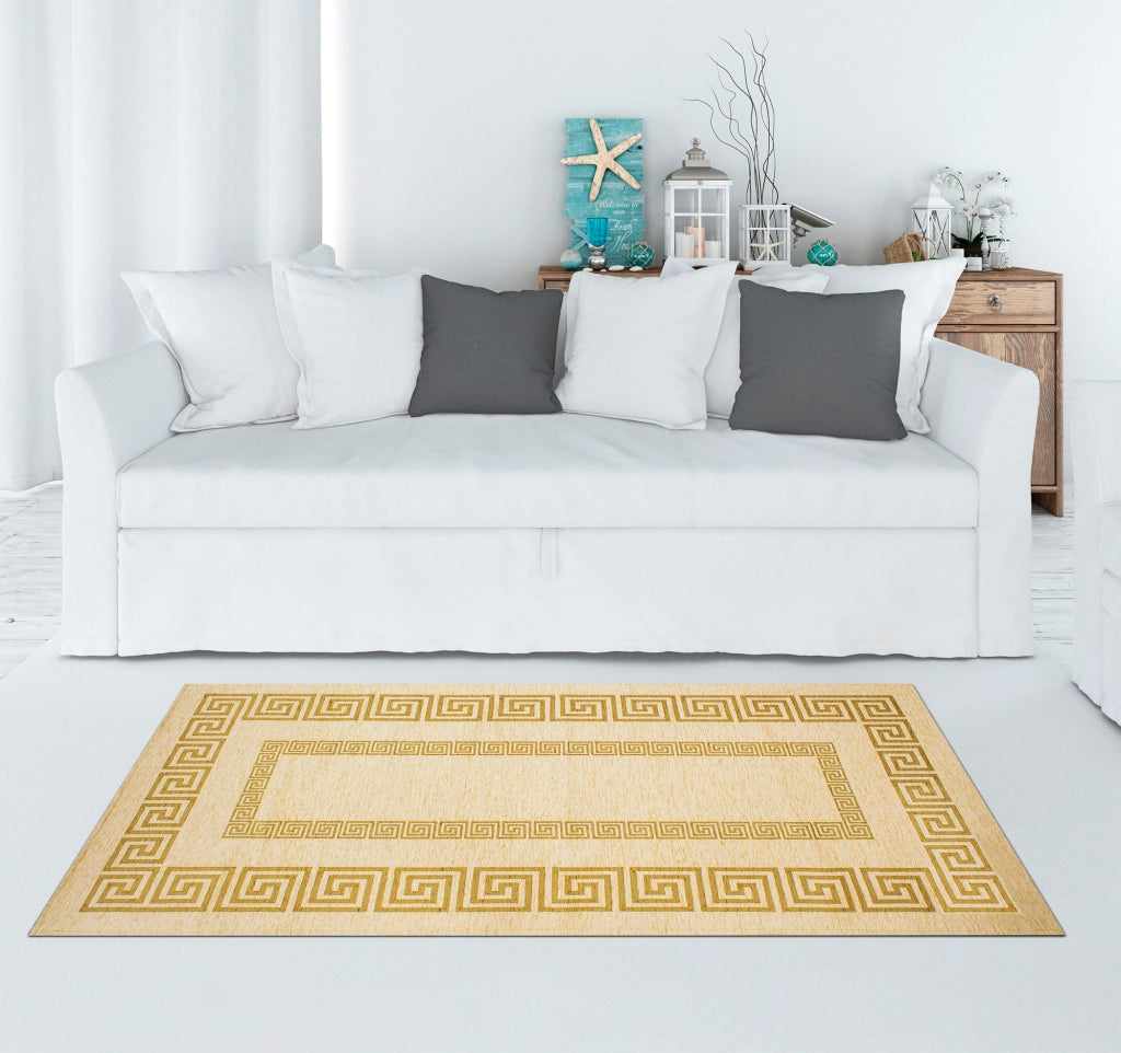 Tappeto Arredo Moderno Morbido in Ciniglia Ingresso Antiscivolo Prodotto Italiano  Soggiorno Camera Salotto Disegni Piazzati Cotone Varie Misure Grande Atena/Champagne - 80x150 cm