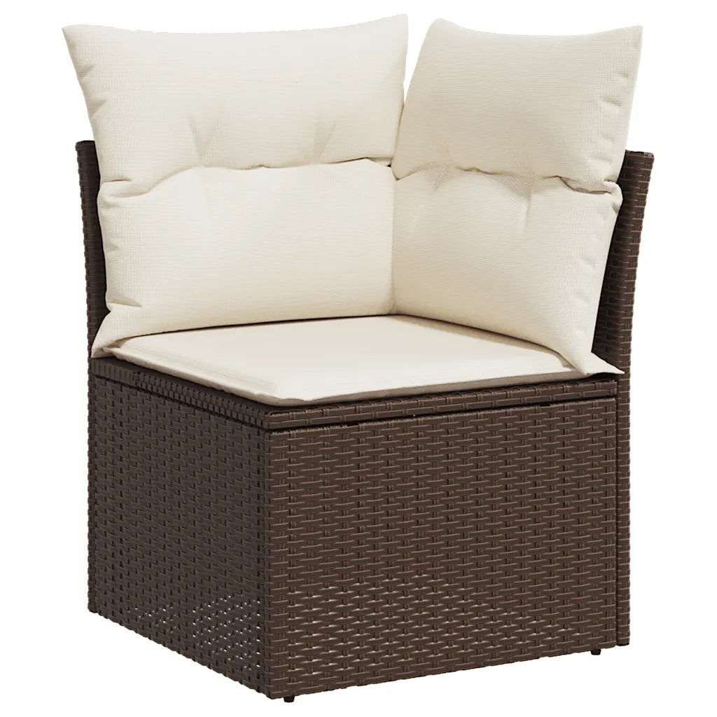 Set Divani da Giardino 8 pz con Cuscini Marrone in Polyrattan 3326604