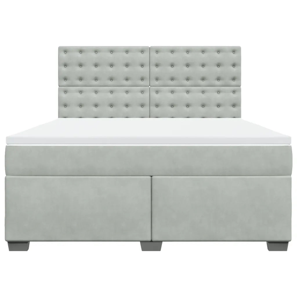 Giroletto a Molle con Materasso Grigio Chiaro 180x200cm Velluto 3290990