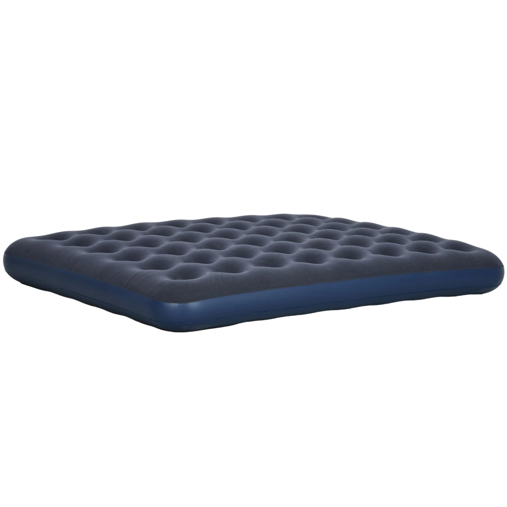Materasso gonfiabile per 2 persone ¨C Minimal ¨C blu con pompa manuale integrata e superficie in velluto