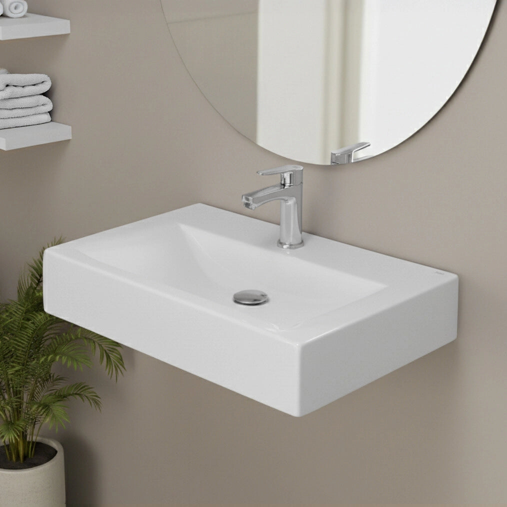 Lavabo sospeso rettangolare 65x42 cm bianco Rak modello Scoop