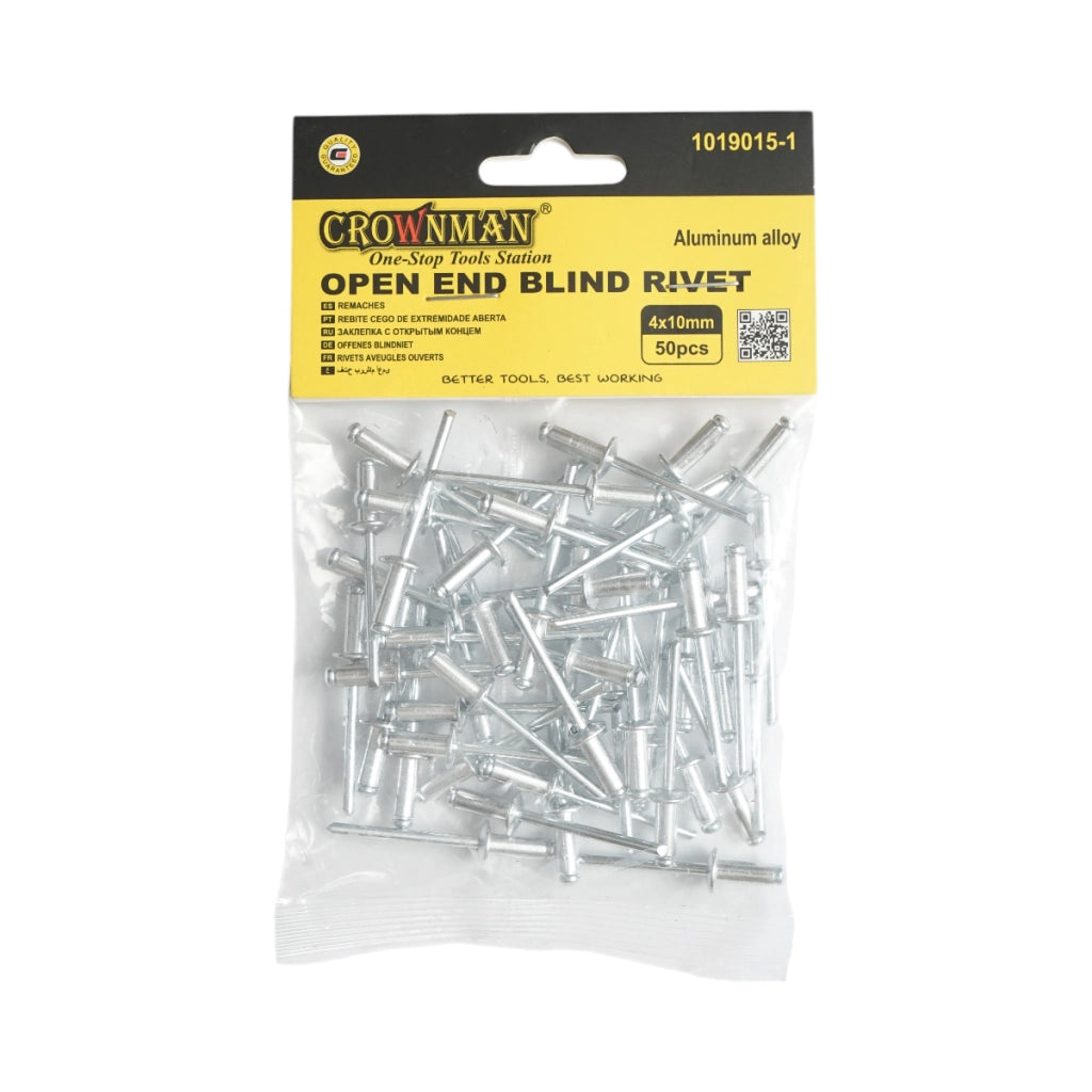 Rivetti in alluminio 4x10 mm, 50 pezzi/set Crownman