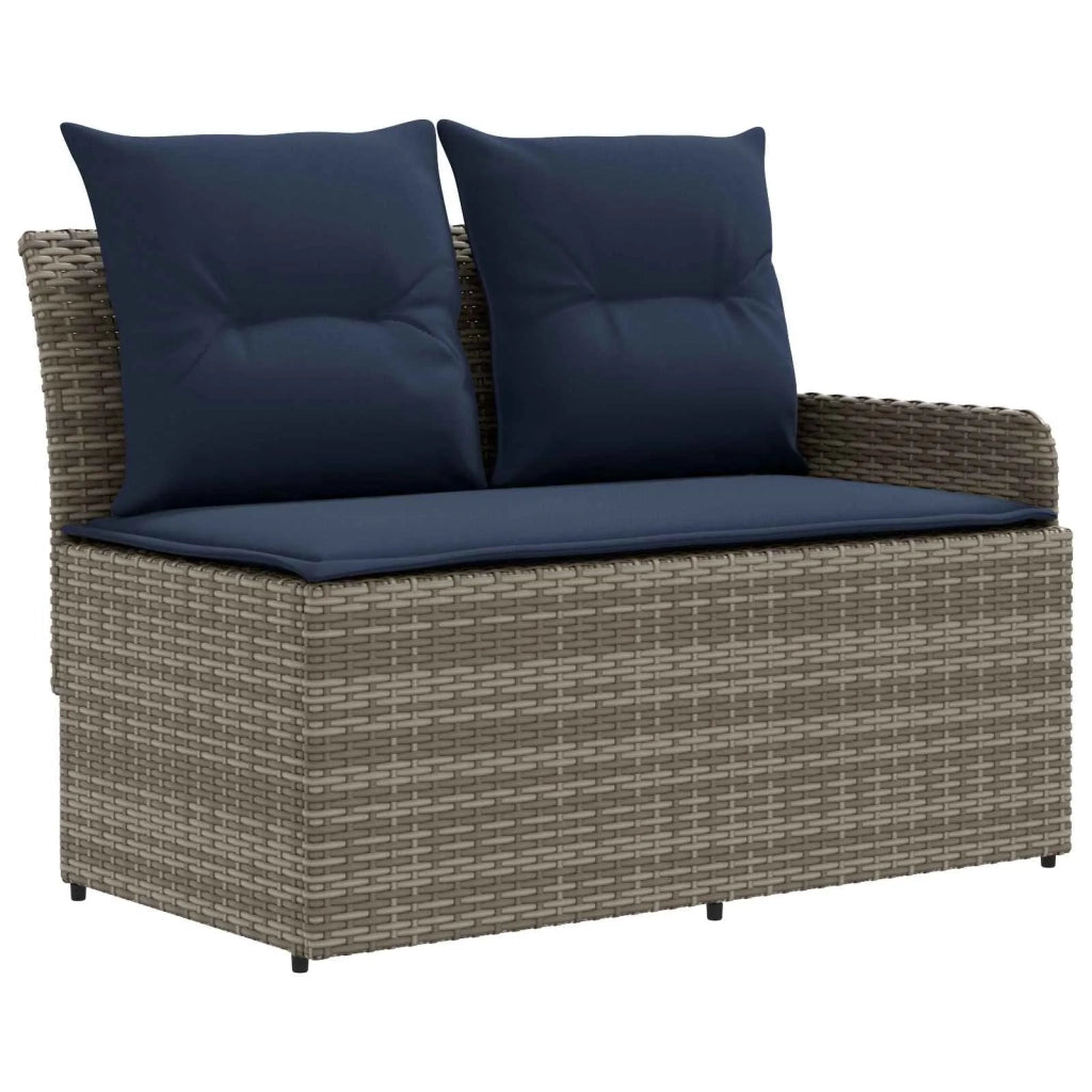 Set di Mobili con cuscino 7 pcs Grigio e Blu Navy Rattan in PE 3422214