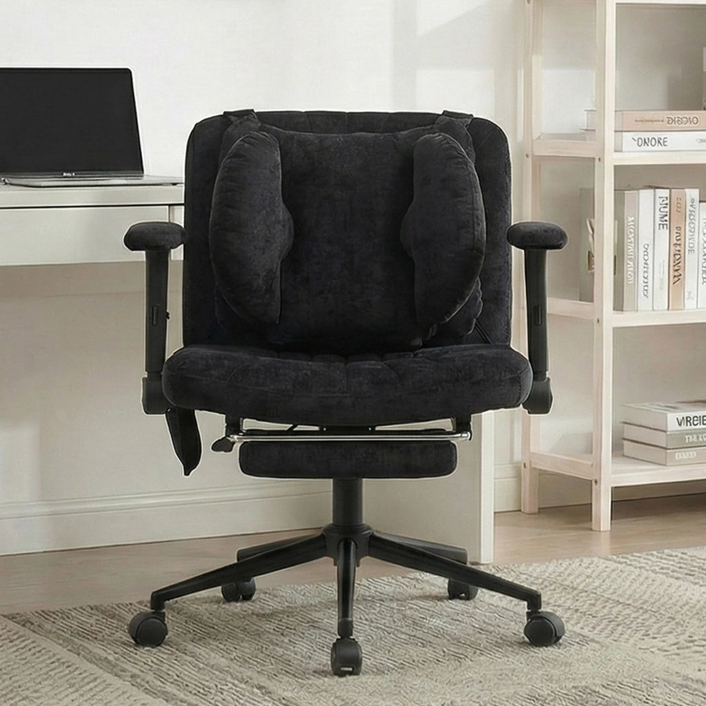 Sedia da ufficio regolabile con poggiapiedi ¨C Zephmum ¨C Nero