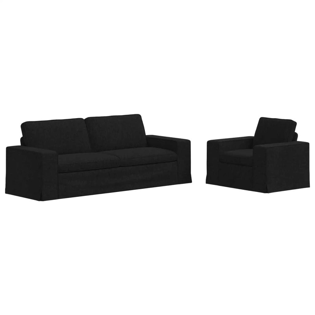 Set di divani 2 pcs Nero 222 x 80 x 82 cm Tessuto 3407590