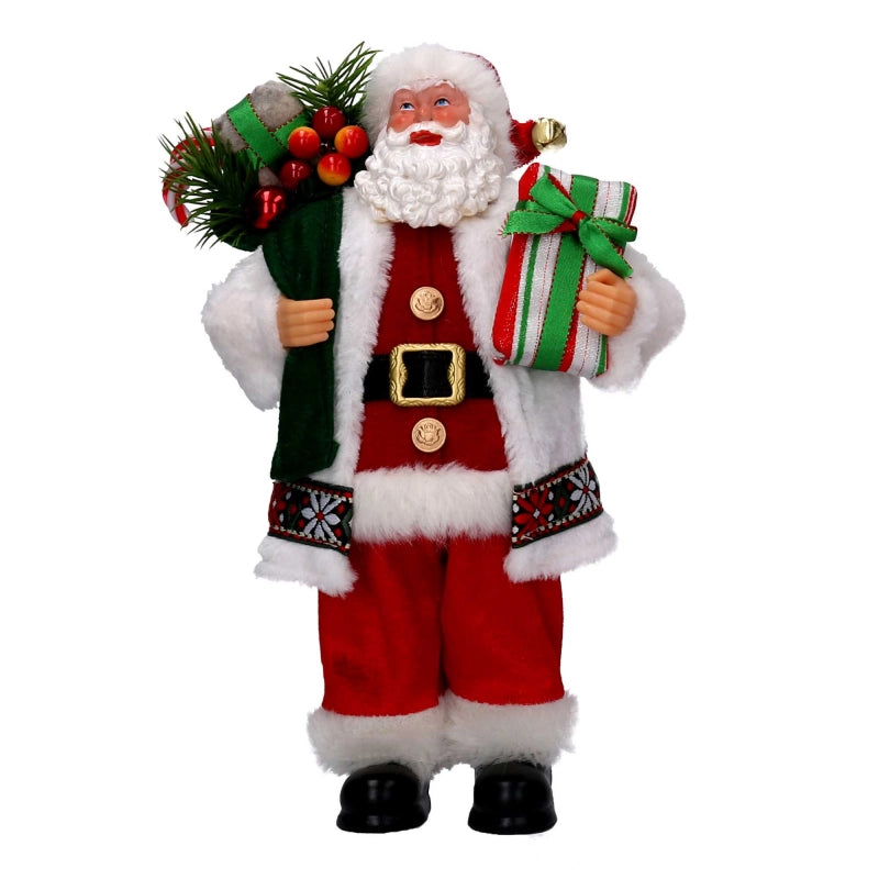 Babbo natale tessuto bianco e rosso conregali cmh30