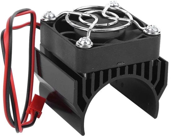 Sistema di raffreddamento per motori - Diametro 36mm - Raffreddamento ad aria - Fin di raffreddamento per calore - Per veicoli RC 1/10 - Compatibile con motori 540/3650/3660/3670 - Nero - Scambiatore di calore