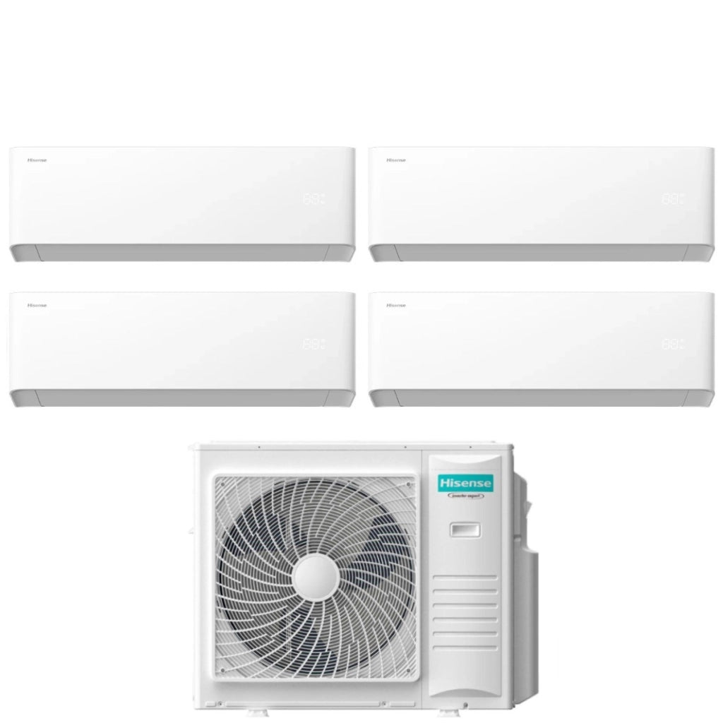 Condizionatore Hisense Quadri Split UNI HB 9+12+12+12 con 5AMW105U4RQC R-32 Wi-Fi Integrato