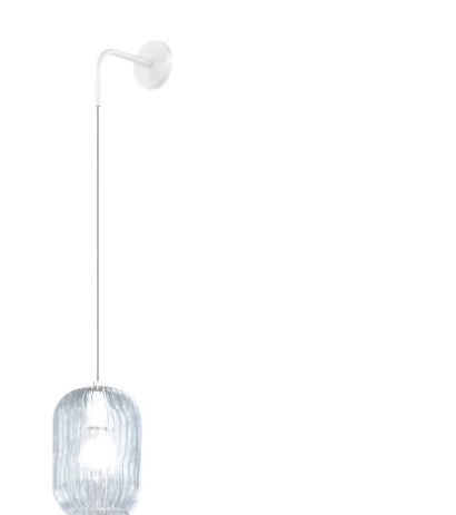APPLIQUE REGOLABILE BIANCO 1 LUCE VETRO BLU 1181BI-A-BL