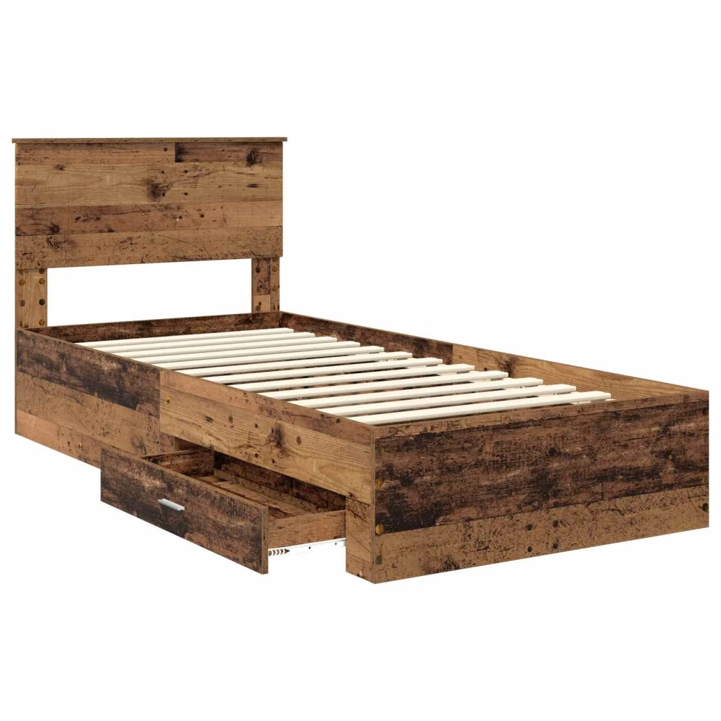 Struttura del letto-Giroletto Legno vecchio 90 x 200 cm Legno multistrato 744705