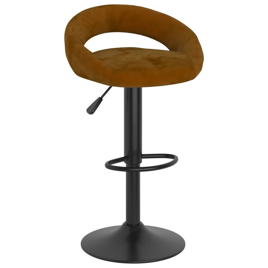 Sgabelli da Bar 2 pz Marroni in Velluto 333267
