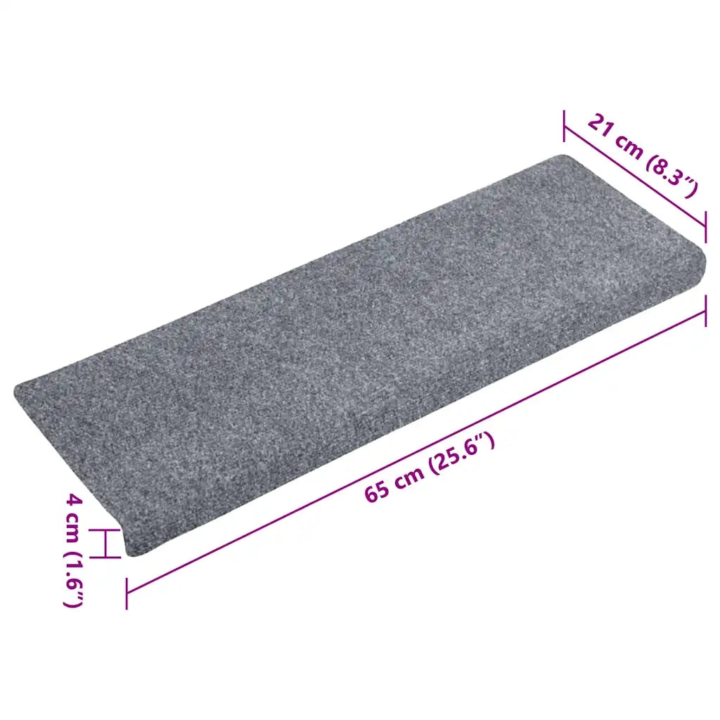 Tappetini per scale autoadesivi 30 pz | Gradini per Scale 65x21x4 cm Grigio chiaro bordo rettangolare